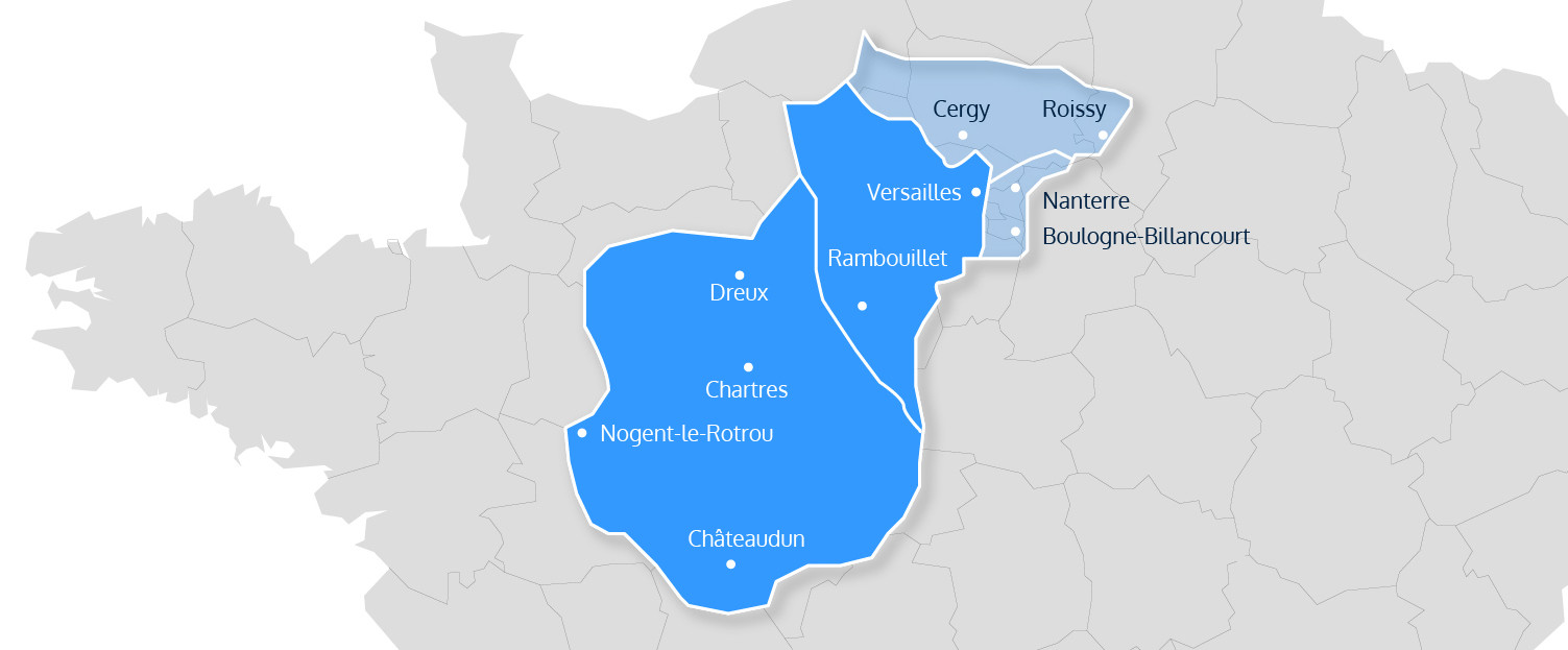 Valérie Coquin et Emmanuelle Fraisse interviennent à Dreux, sur le département de l’Eure-et-Loir (28) et sur la majeure partie des départements de l'Eure (27) et des Yvelines (78).